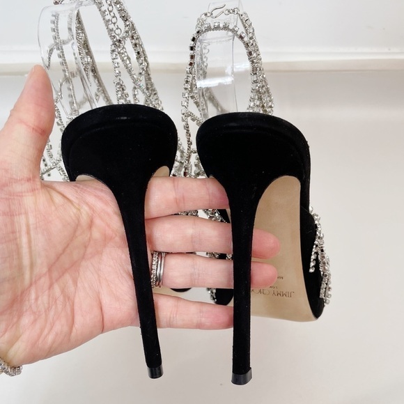 Jimmy Choo Chain Crystal Scotty 110 Heels - Picture 12 of 13